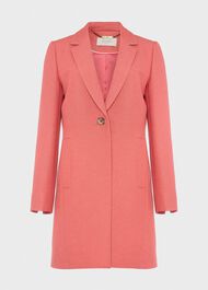Camellia Coat With Wool, Deep Coral, hi-res