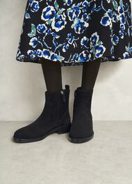 Georgie Suede Ankle Boots, Black, hi-res