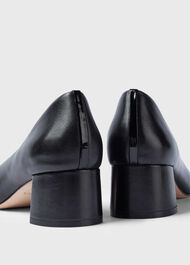 Abbey Leather Court Shoes , Black, hi-res