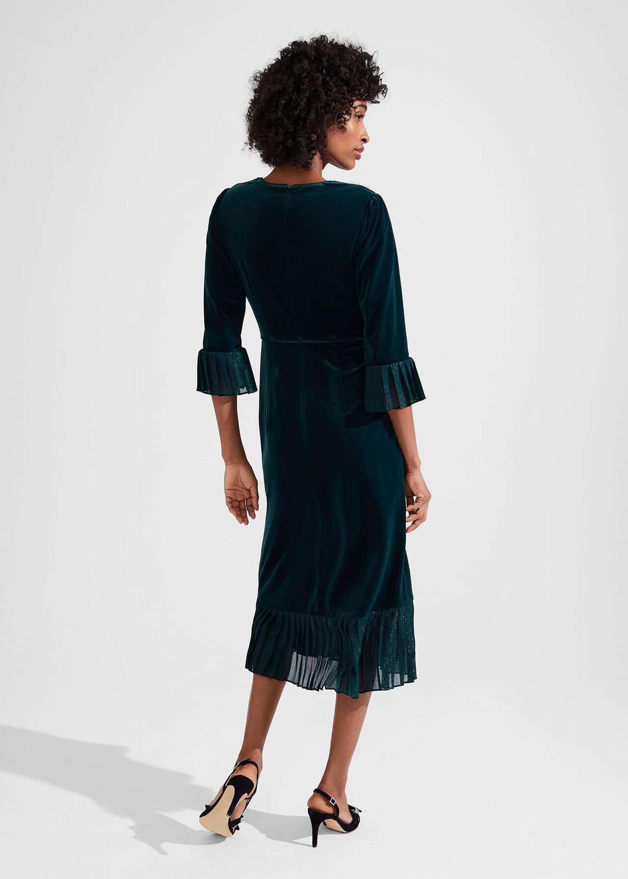 Melodie Velvet Shift Dress, Evergreen, hi-res