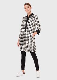 Marci Dogtooth Collar Tunic, Buttercream Blk, hi-res