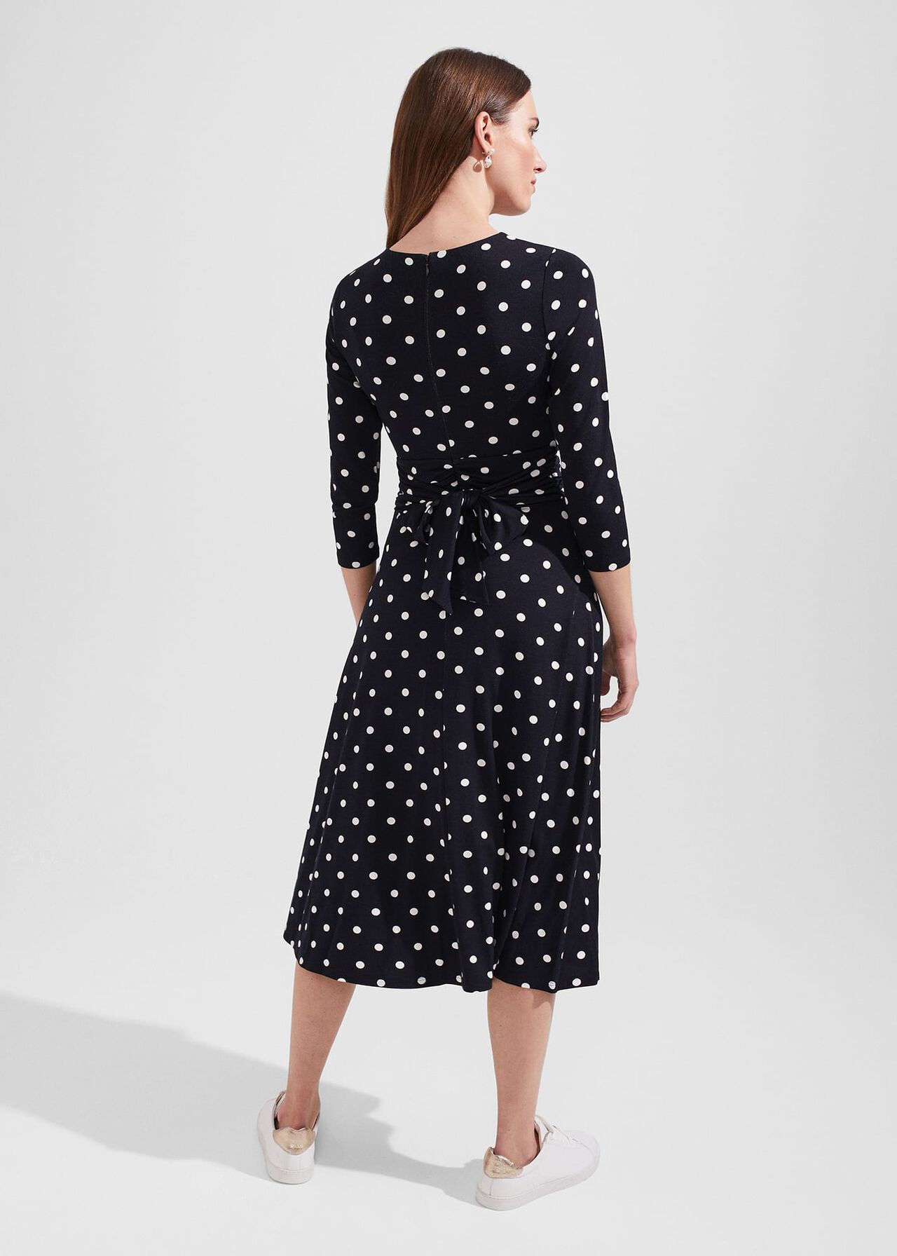 Bayview Jersey Dress, Navy Ivory, hi-res
