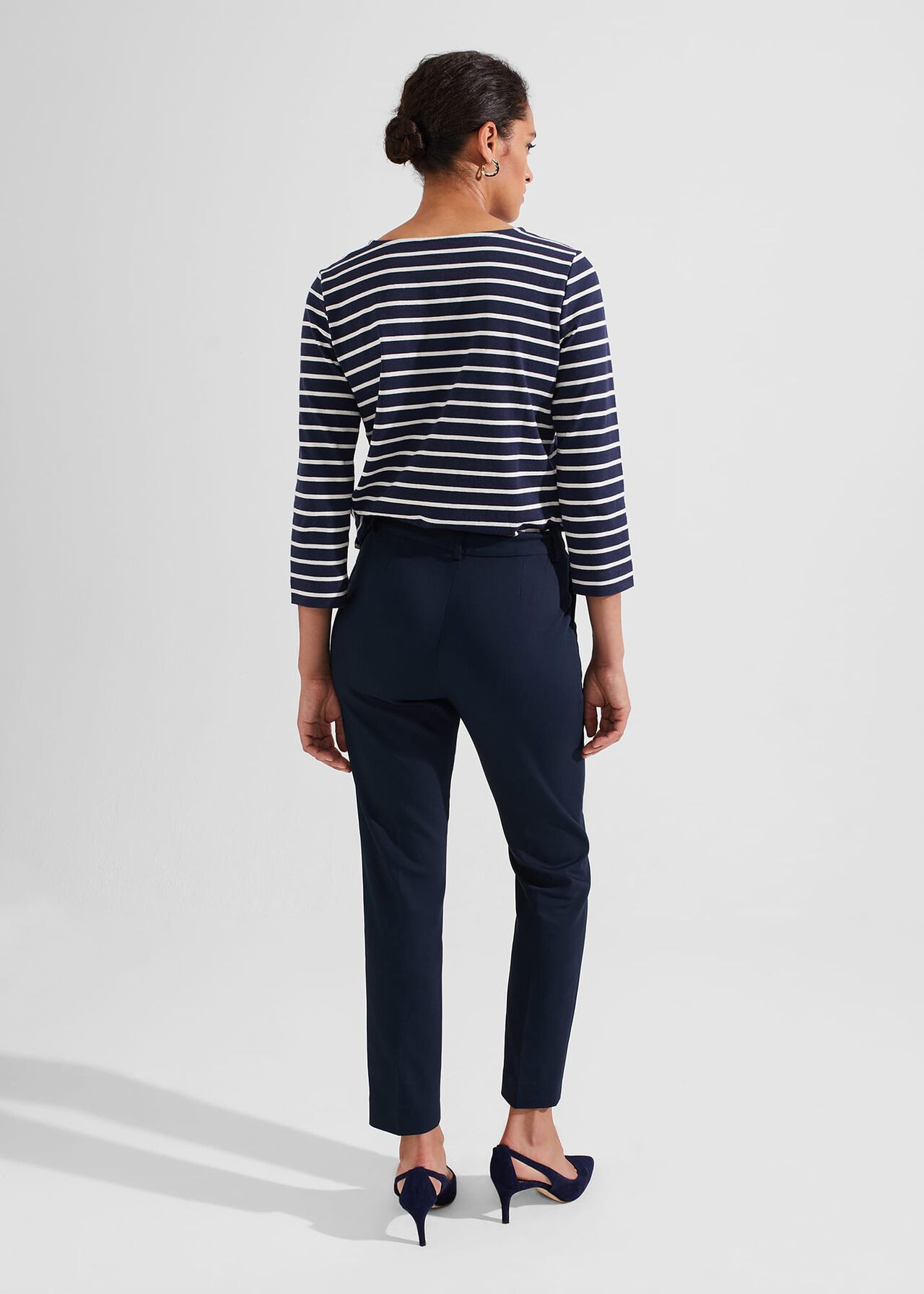 Petite Quin Tapered Trousers, Navy, hi-res
