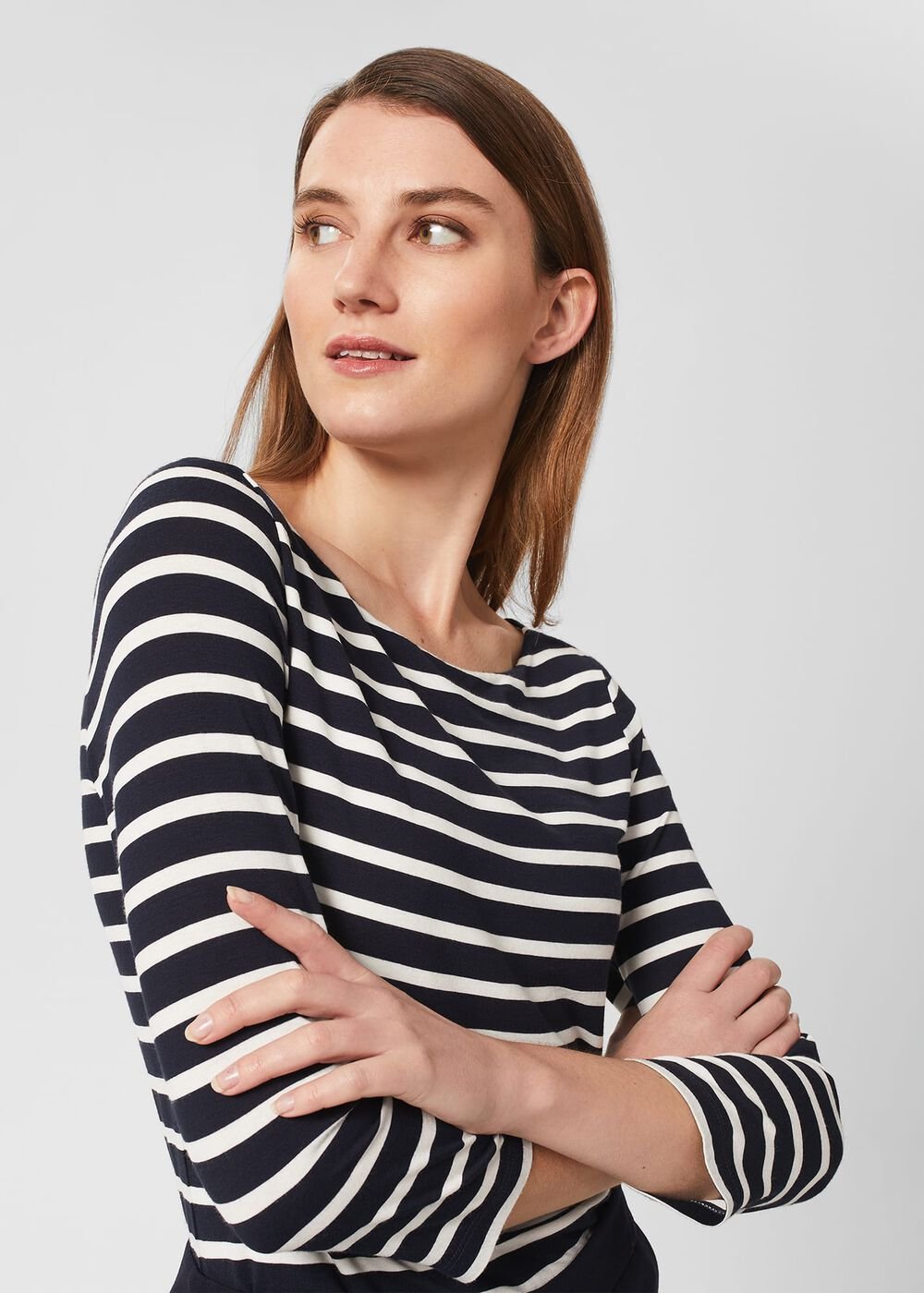Sonya Striped Top, Navy Ivory, hi-res