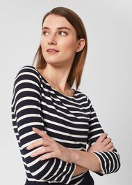 Sonya Striped Top, Navy Ivory, hi-res