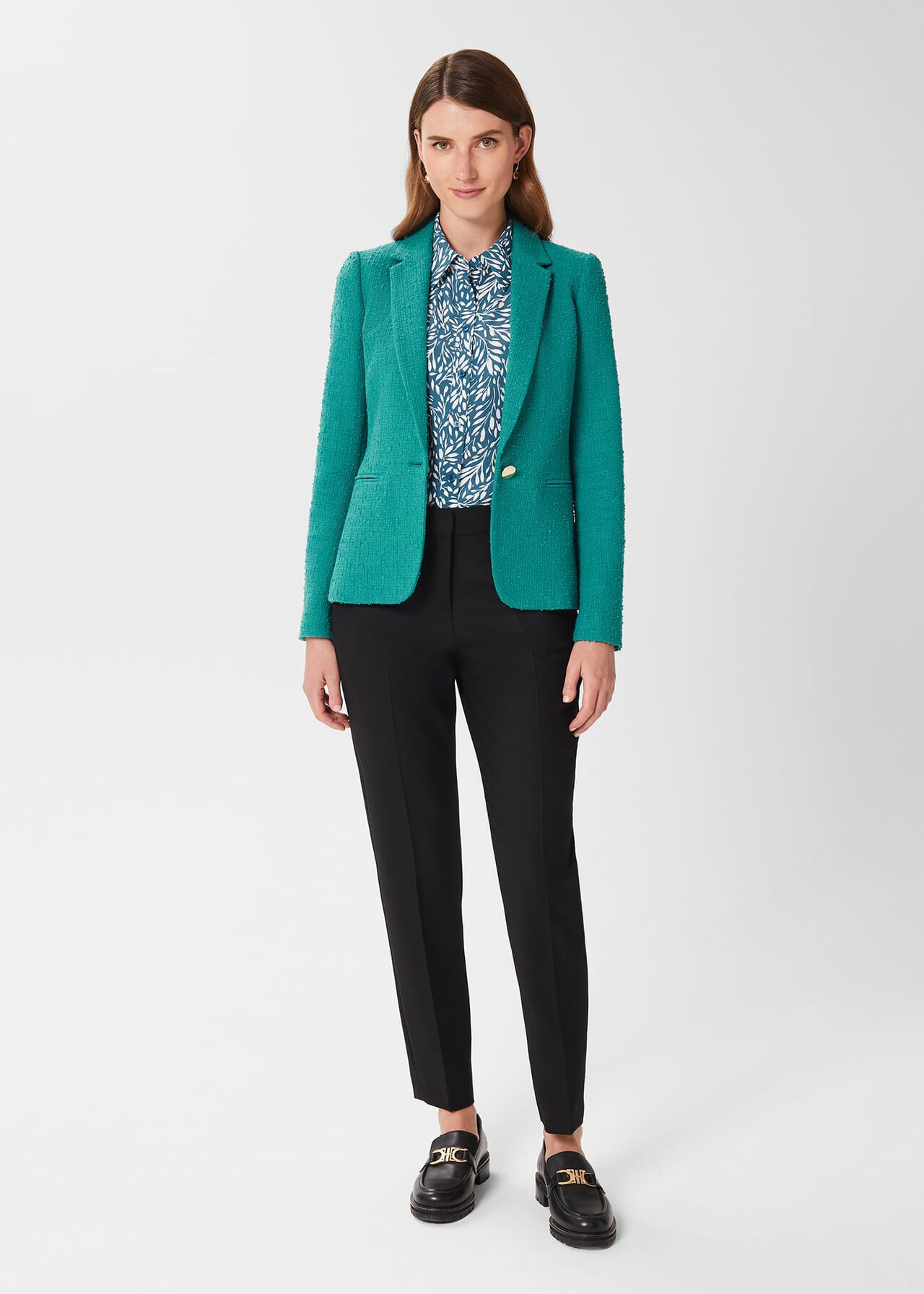 Amara Textured Jacket, Ocean Green, hi-res