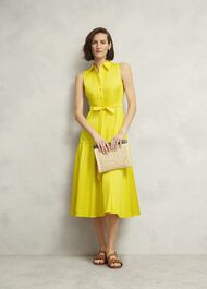 Carsington Cotton Shirt Dress, Sun Yellow, hi-res