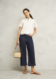 White Buscot Cotton Broderie Shirt, Hobbs White, hi-res