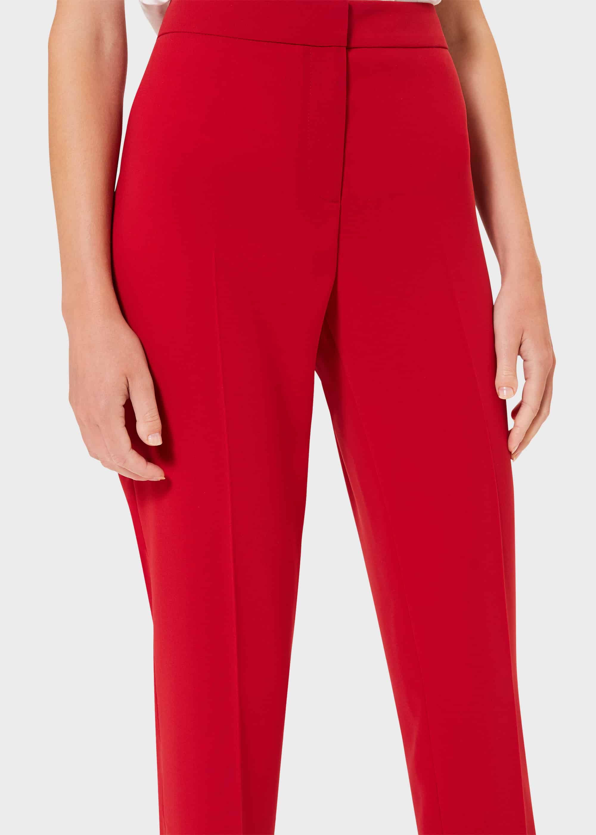 Buy Women Red Pencil Tapered Fit Solid Trousers 35 Online at desertcartINDIA