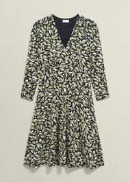 Petite Elosie Jersey Dress, Navy Multi, hi-res