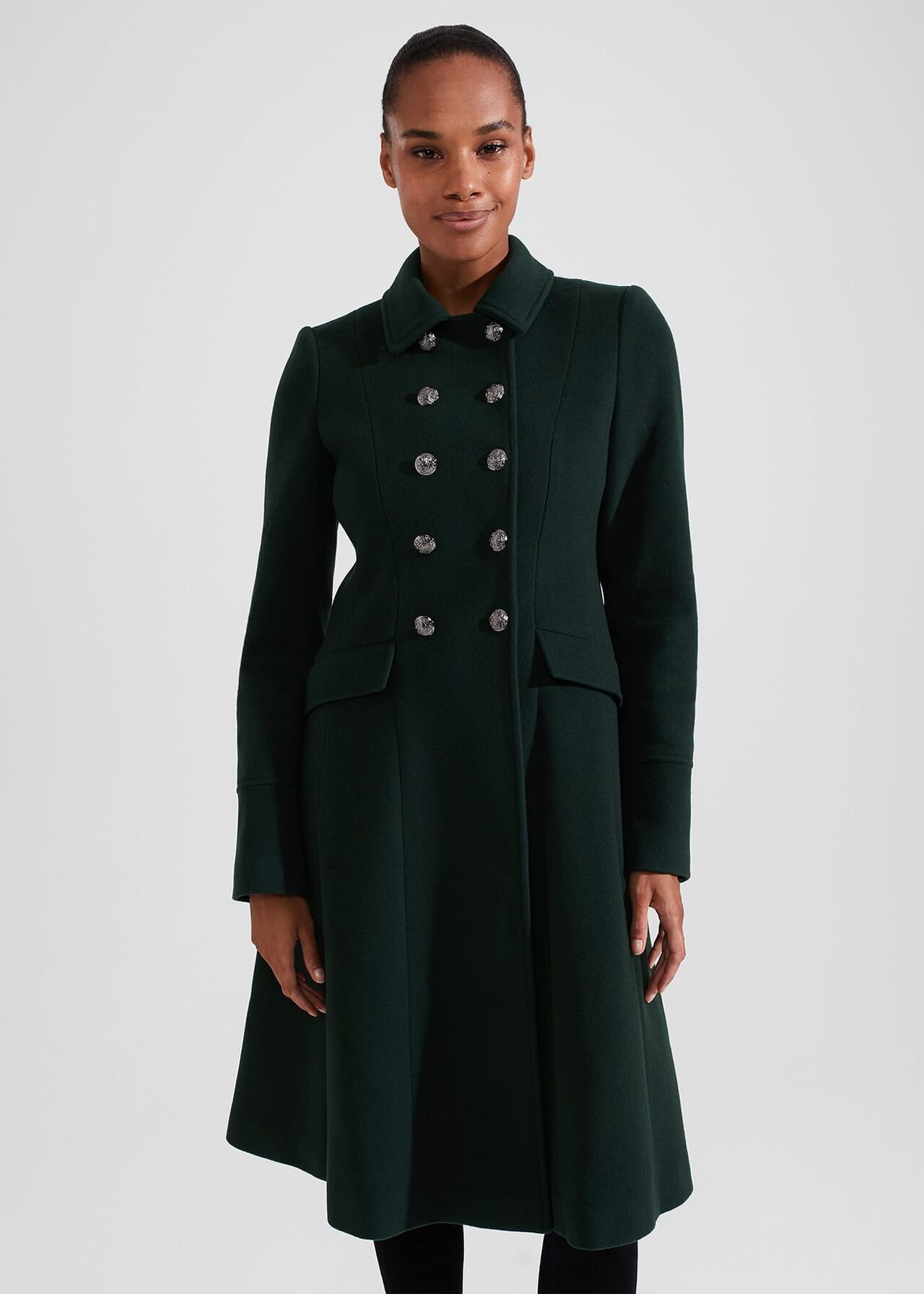 Clarisse Wool Blend Coat, Green, hi-res