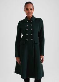 Clarisse Wool Blend Coat, Green, hi-res