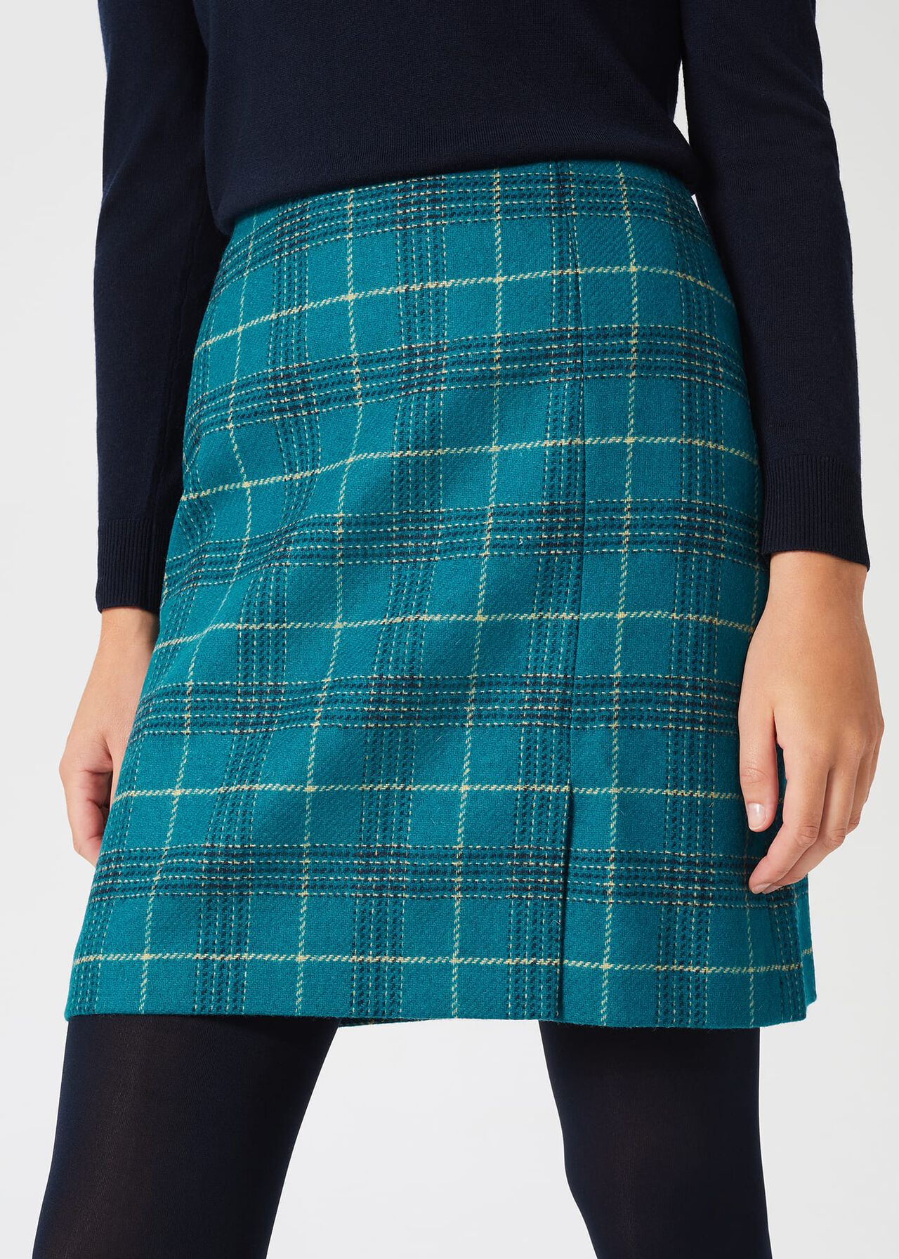 Amaris A line Wool Skirt, Green Multi, hi-res