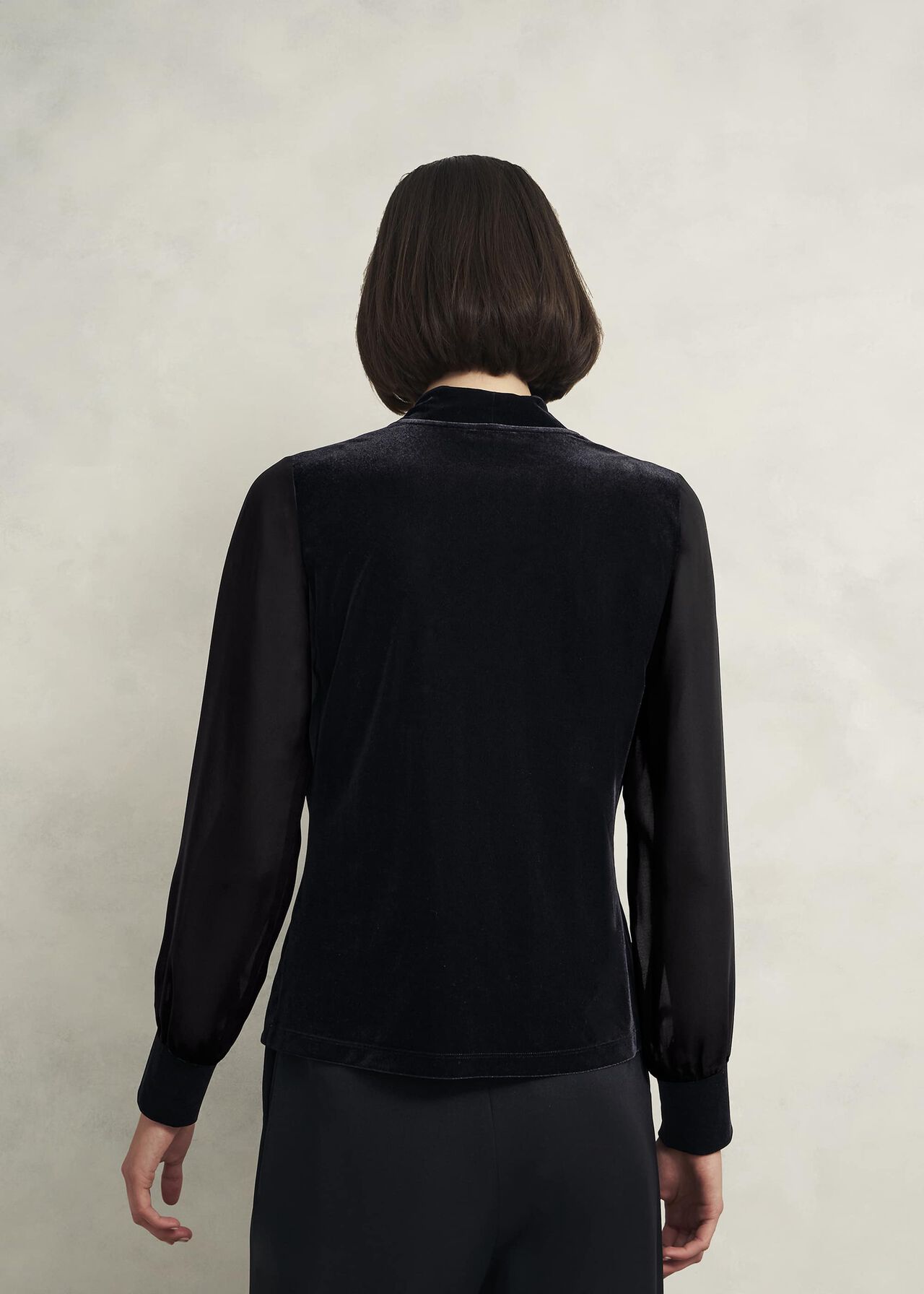 Aimee Velvet Top, Black, hi-res