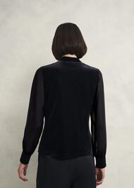 Aimee Velvet Top, Black, hi-res