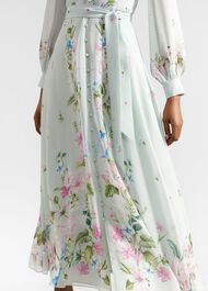 Maribella Silk Dress, Green Multi, hi-res