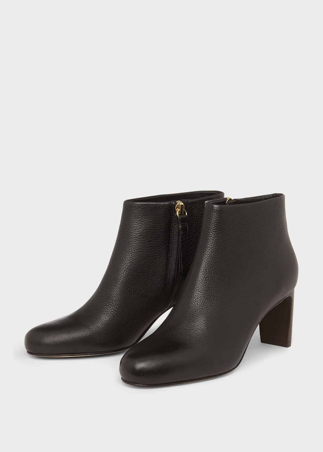 Lizzie Leather Ankle Boots, Black, hi-res