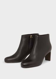 Lizzie Leather Ankle Boots, Black, hi-res
