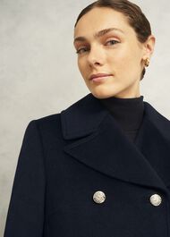 Larna Wool Coat, Navy, hi-res