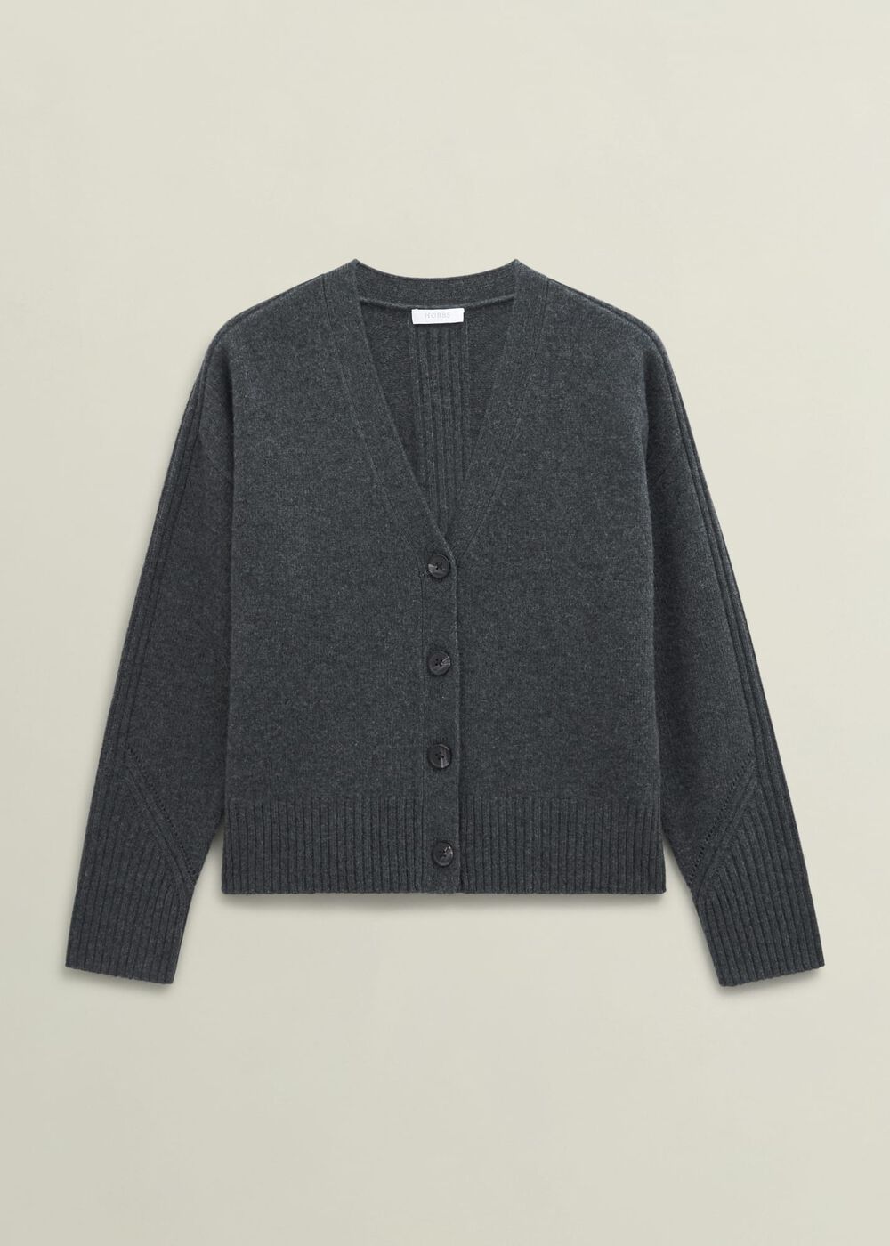 Elida Cardigan, Charcoal Grey, hi-res