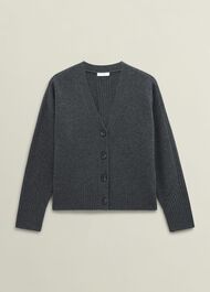 Elida Cardigan, Charcoal Grey, hi-res