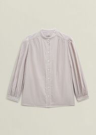 Becca Cotton Stripe Blouse, Neutral Stripe, hi-res