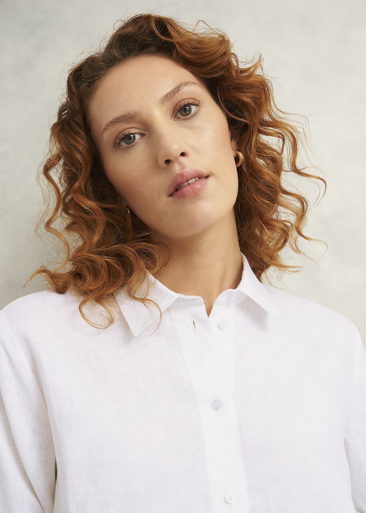 Vita Linen Shirt, White, hi-res