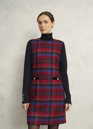 Petite Ingrid Wool Dress, Red Multi, hi-res