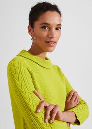 Camilla Cotton Sweater, Lime, hi-res