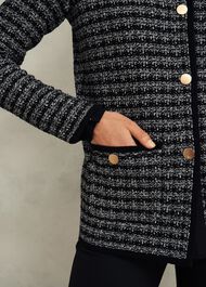 Dita Knitted Coatigan, Black Ivory, hi-res