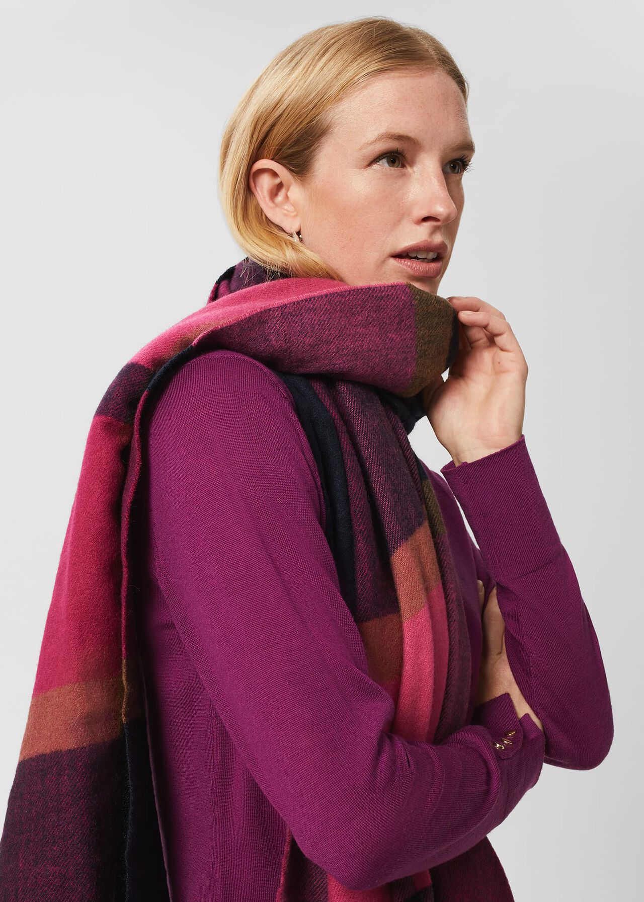 Elsa Scarf, Navy, hi-res