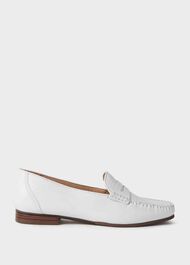 Holly Leather Moccasins, White, hi-res