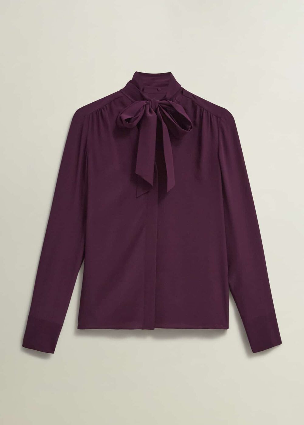 Mimi Silk Blouse, Warm Plum, hi-res