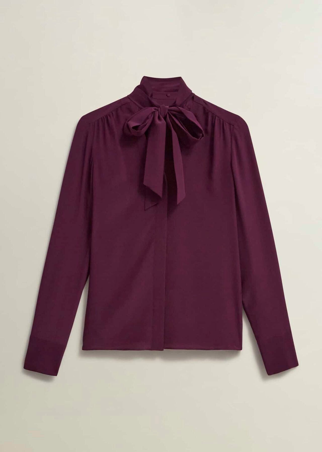 Mimi Silk Blouse, Warm Plum, hi-res