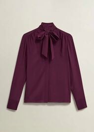 Mimi Silk Blouse, Warm Plum, hi-res