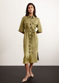 Claremont Dress, Dark Khaki, hi-res