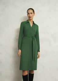 Julia Ponte Dress, Green, hi-res