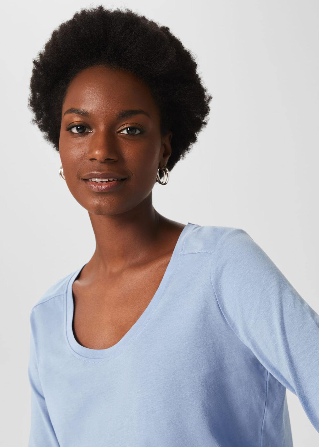 Amelie Scoop Neck Top , Serene Blue, hi-res
