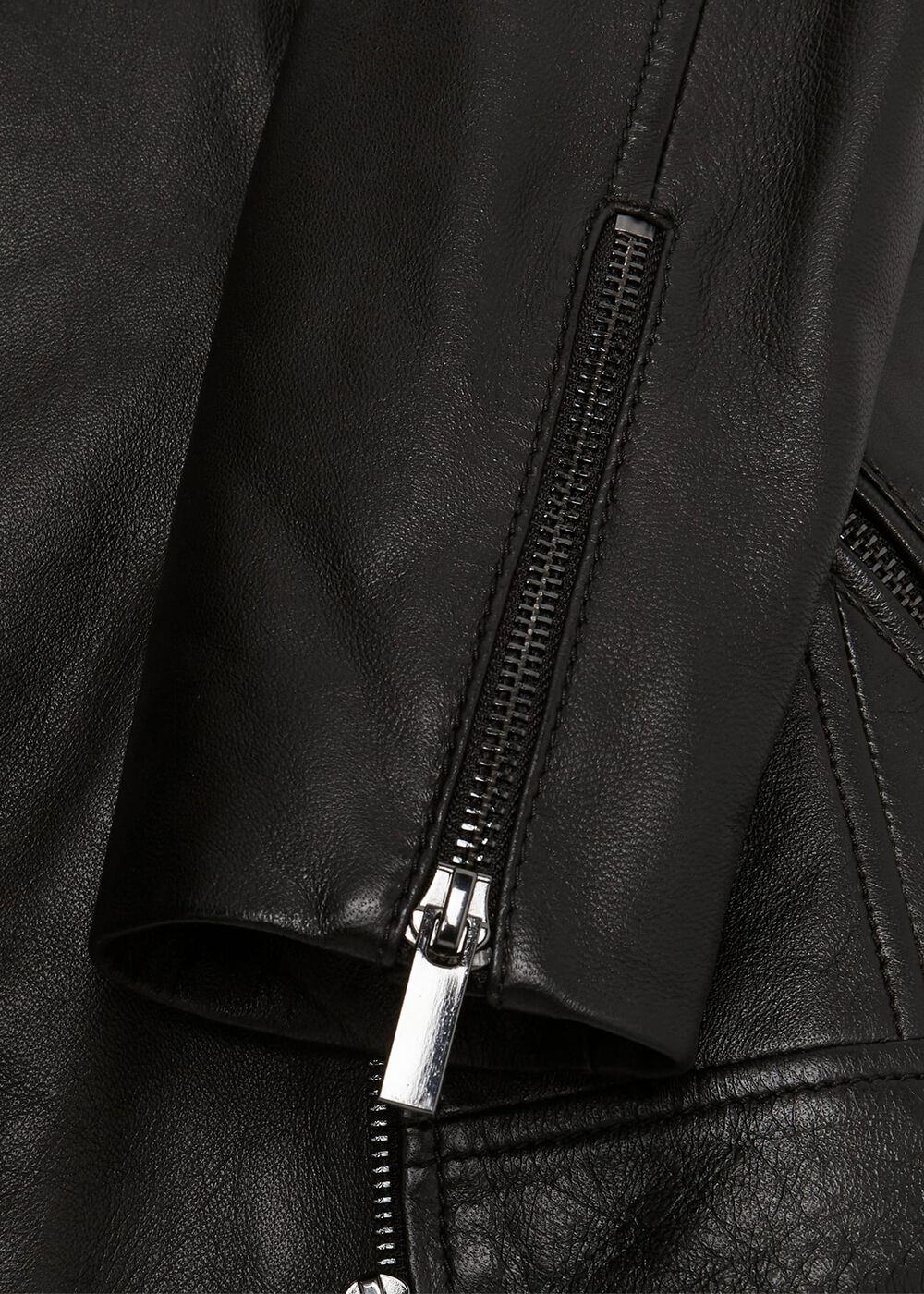 Petite Dakota Leather Jacket, Black, hi-res