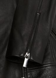 Petite Dakota Leather Jacket, Black, hi-res