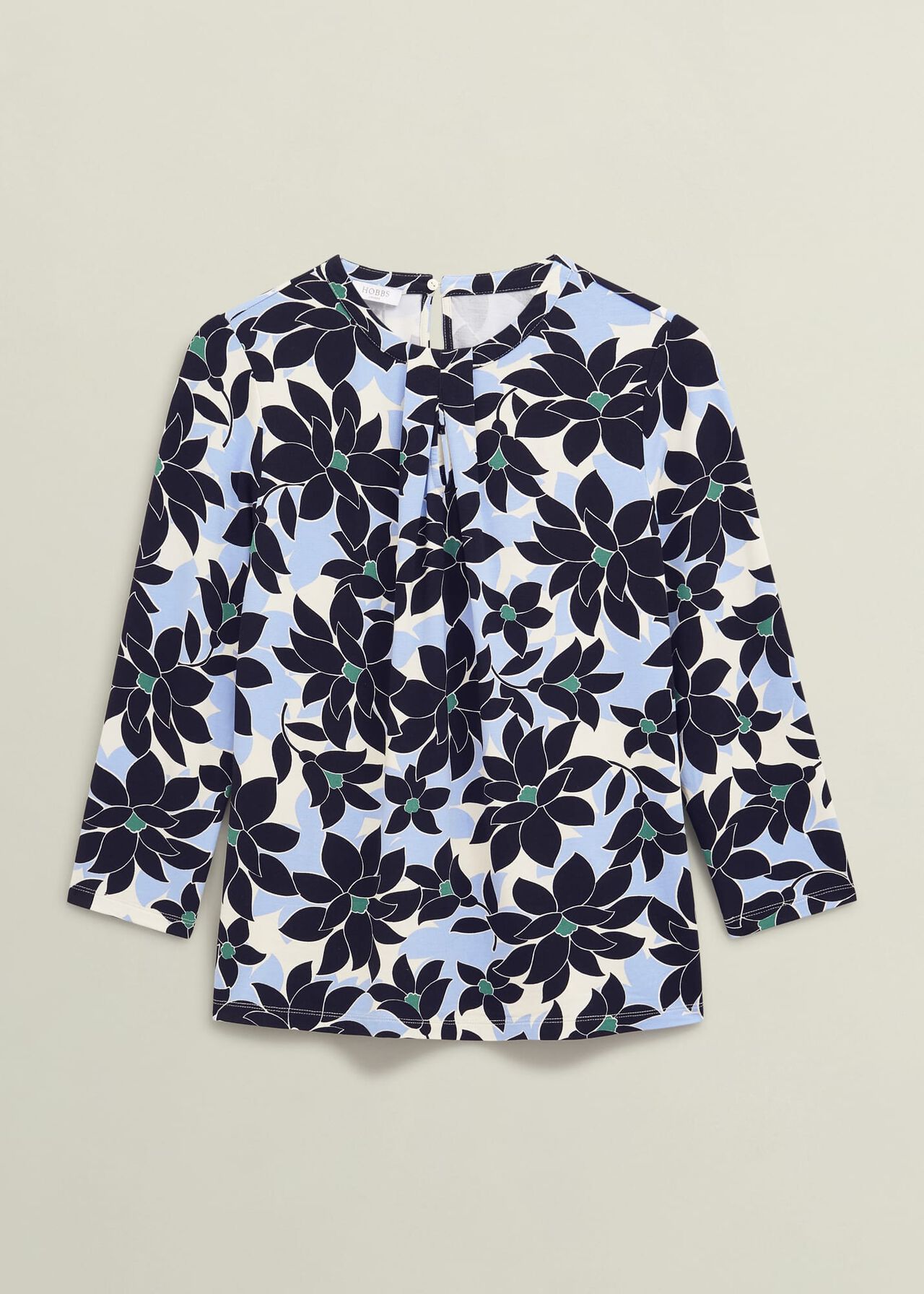 Julia Printed Top, Blue Multi, hi-res