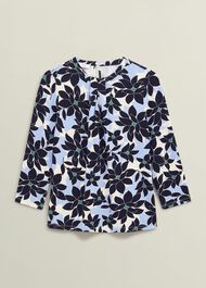 Julia Printed Top, Blue Multi, hi-res