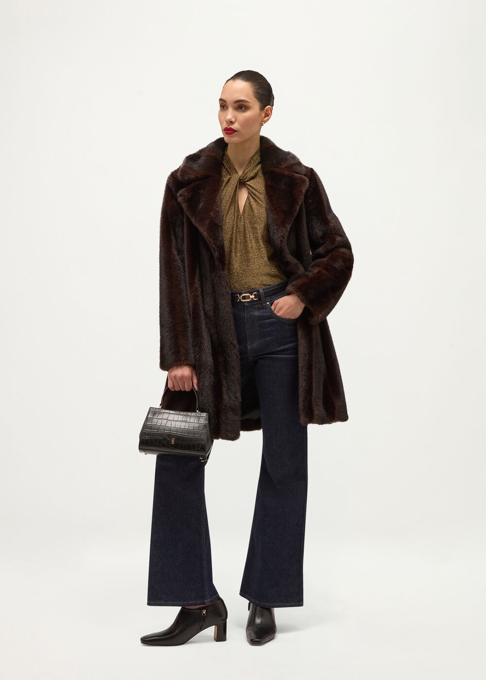 Petite Perla Faux Fur Coat