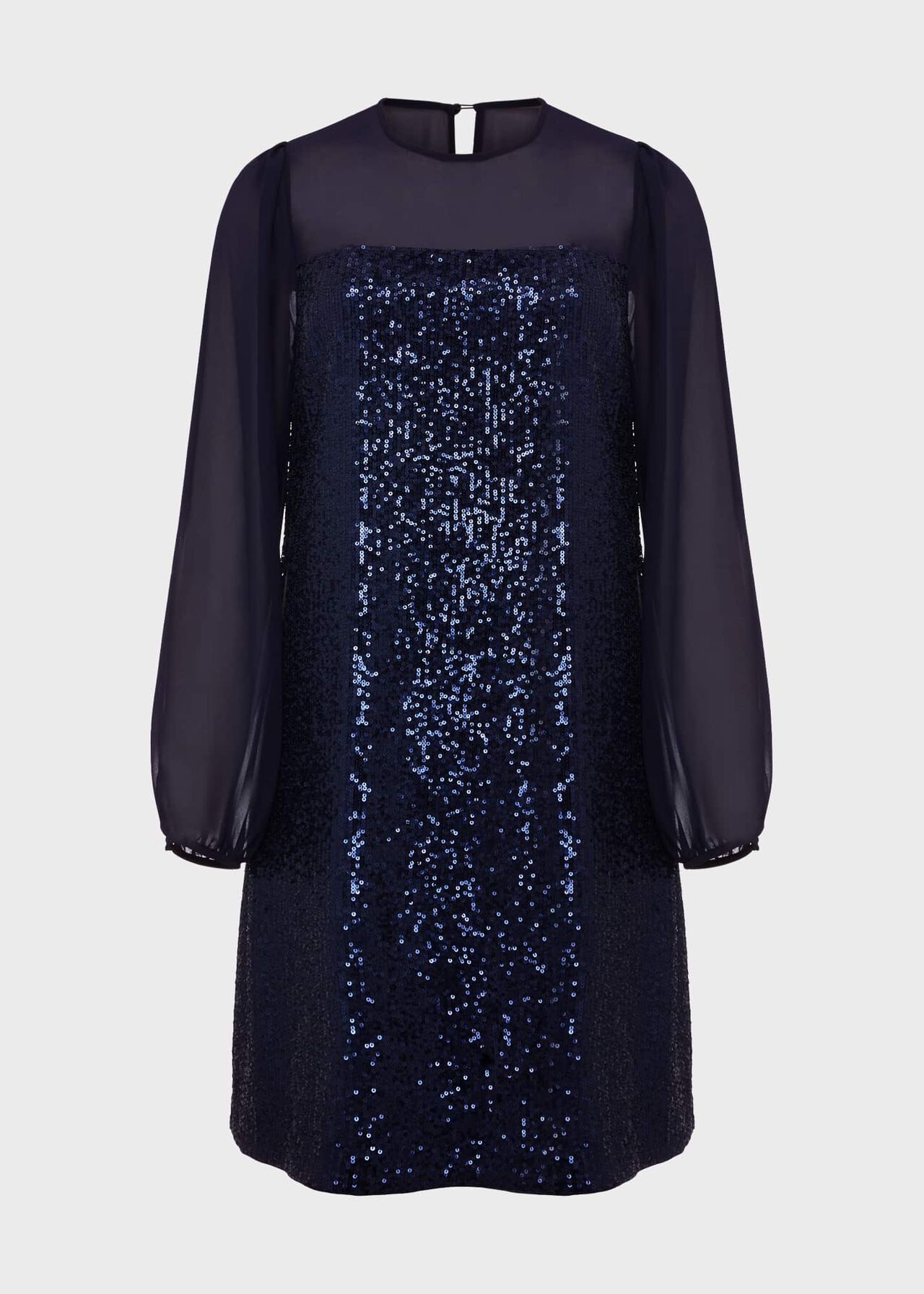 Zariah Sequin A Line Dress, Midnight Navy, hi-res