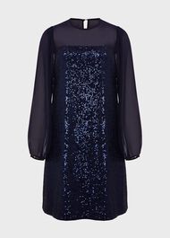 Zariah Sequin A Line Dress, Midnight Navy, hi-res
