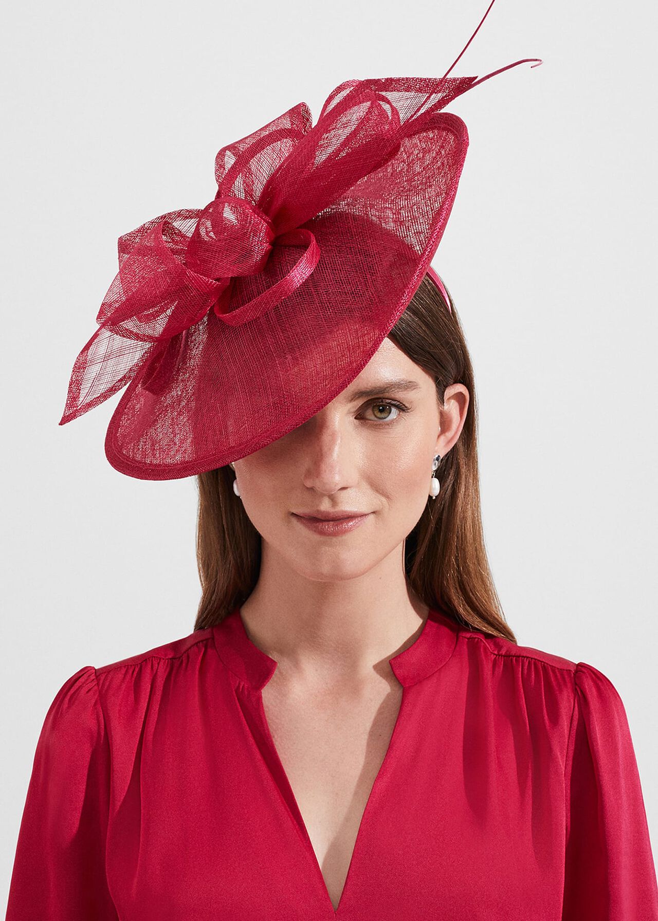 Chloe Fascinator, Jam Pink, hi-res