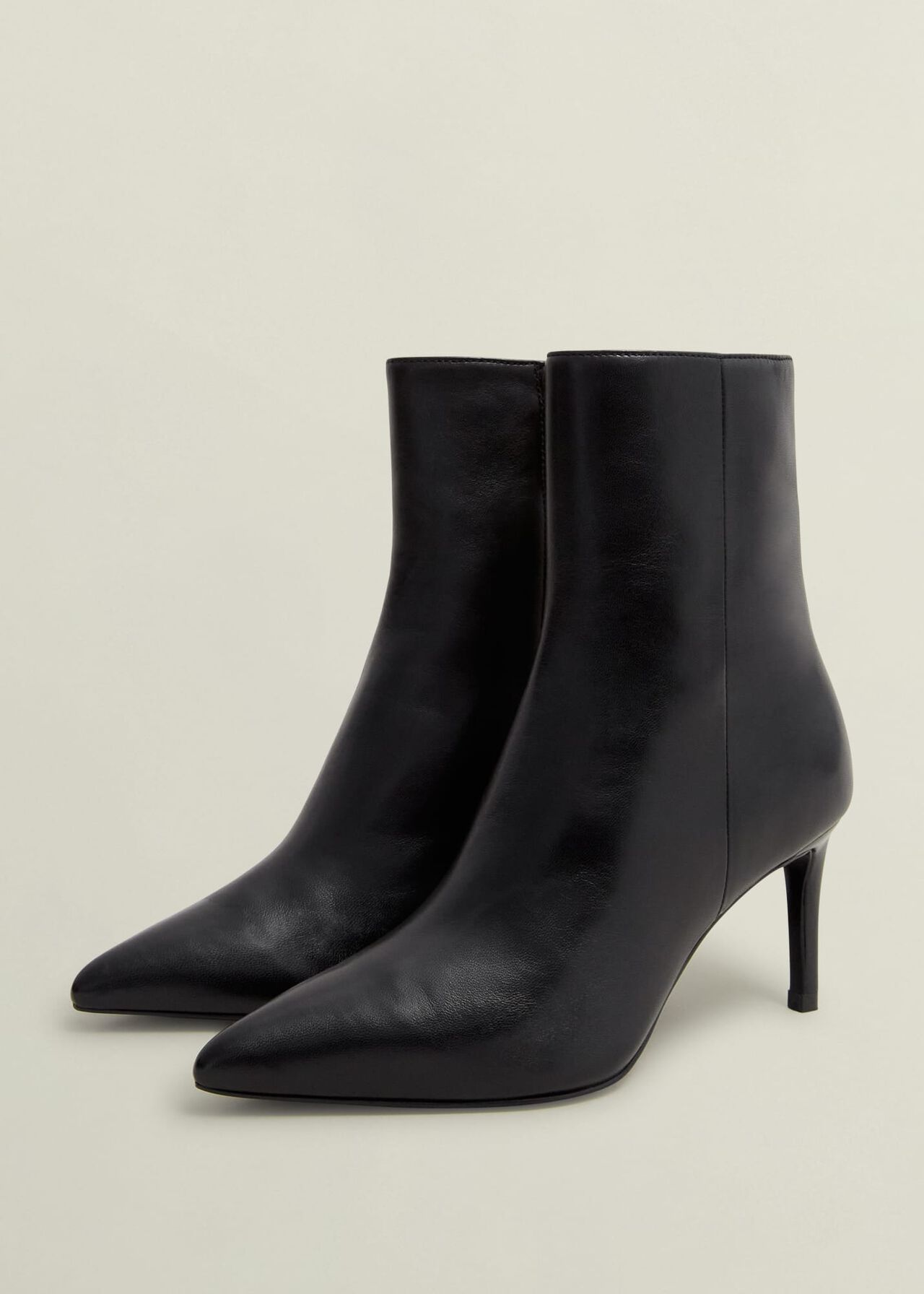 Aria Leather Ankle Boots, Black, hi-res