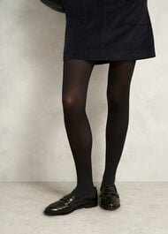 60-Denier Opaque Navy Tights, Black, hi-res