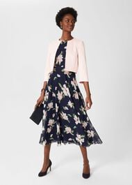 Carly Floral Fit And Flare Dress, Navy Multi, hi-res