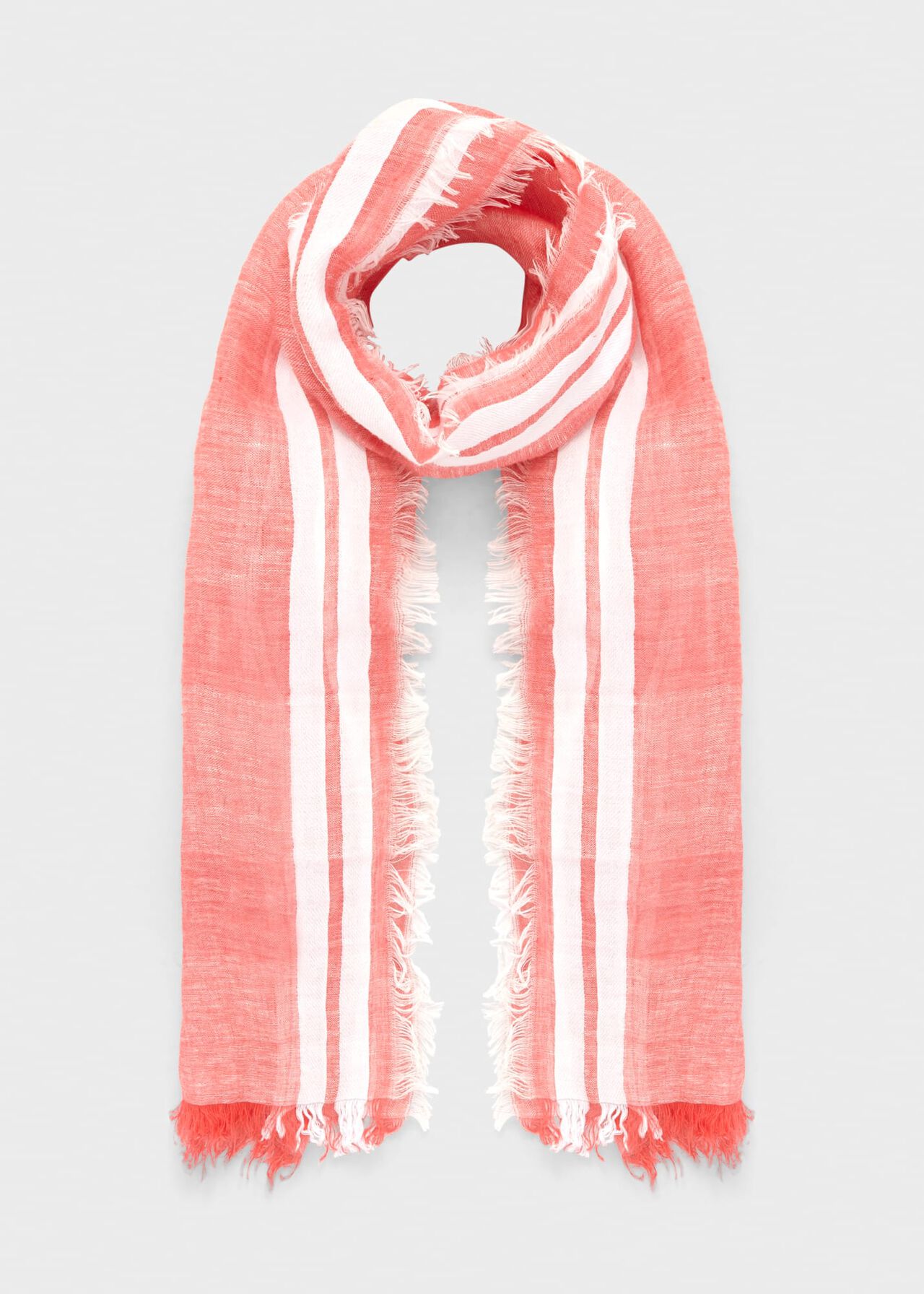 Maryam Linen Scarf , Grapefruit, hi-res